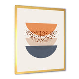 Abstract Sun & Moon Geometrics In Blue & Orange Framed Print Vibrant Gold - 1.5" Width