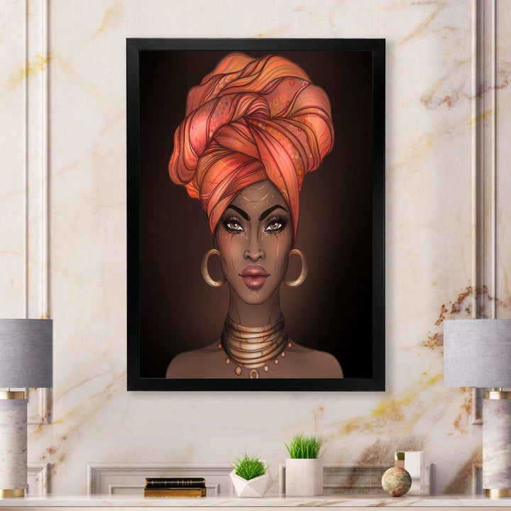 African American Woman with Turban V - Modern Living Room Wall Decor