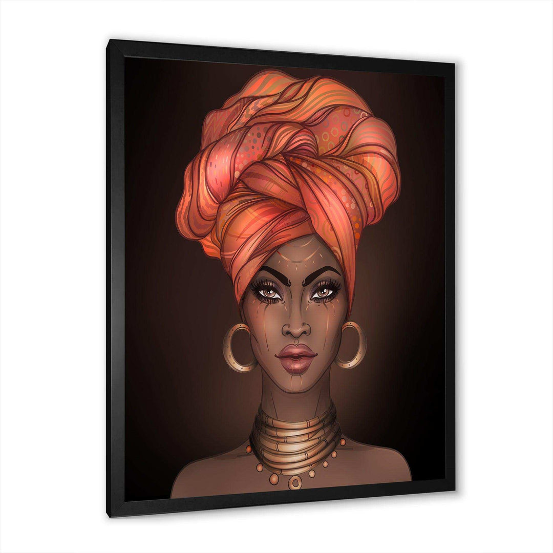 African American Woman with Turban V - Modern Living Room Wall Decor