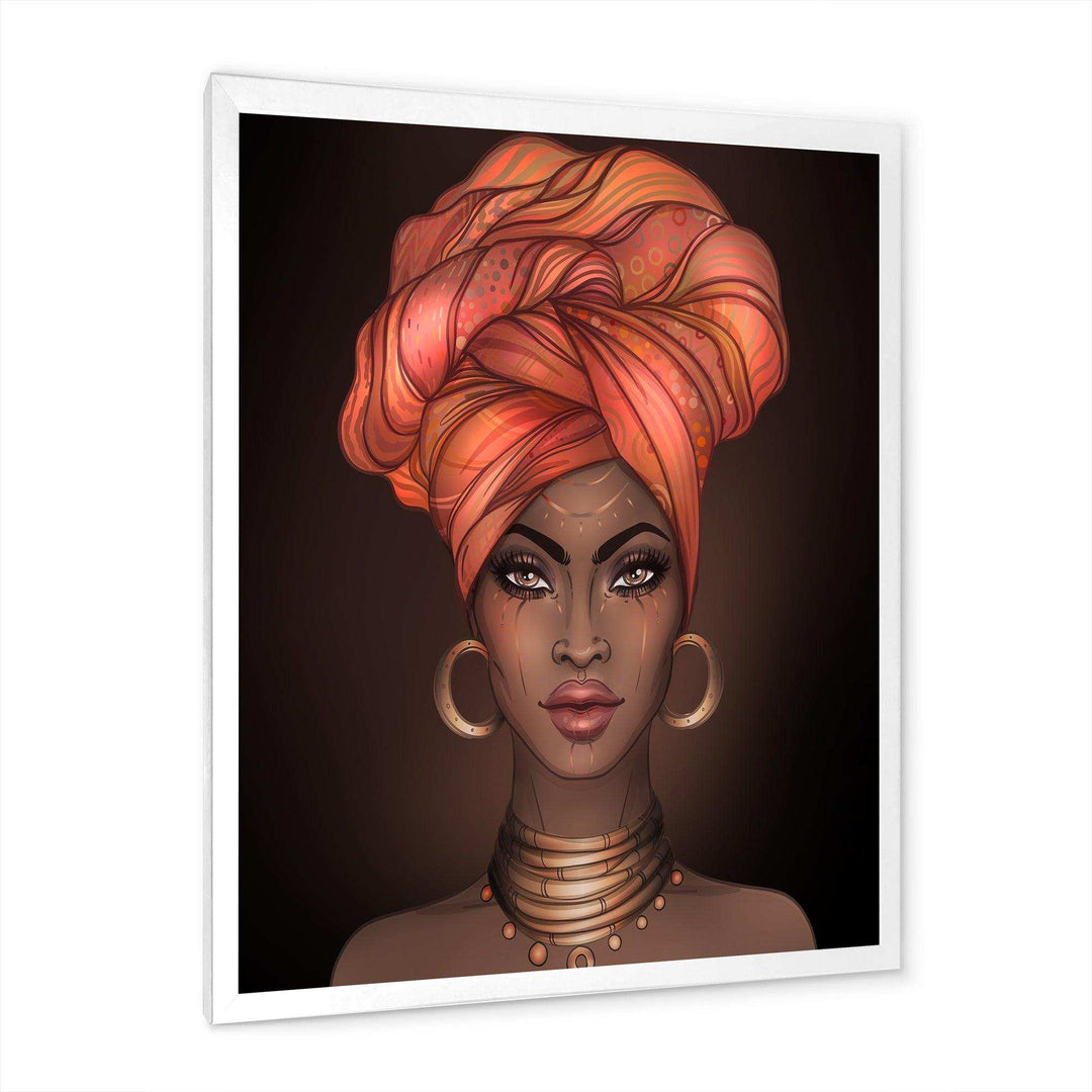 African American Woman with Turban V - Modern Living Room Wall Decor
