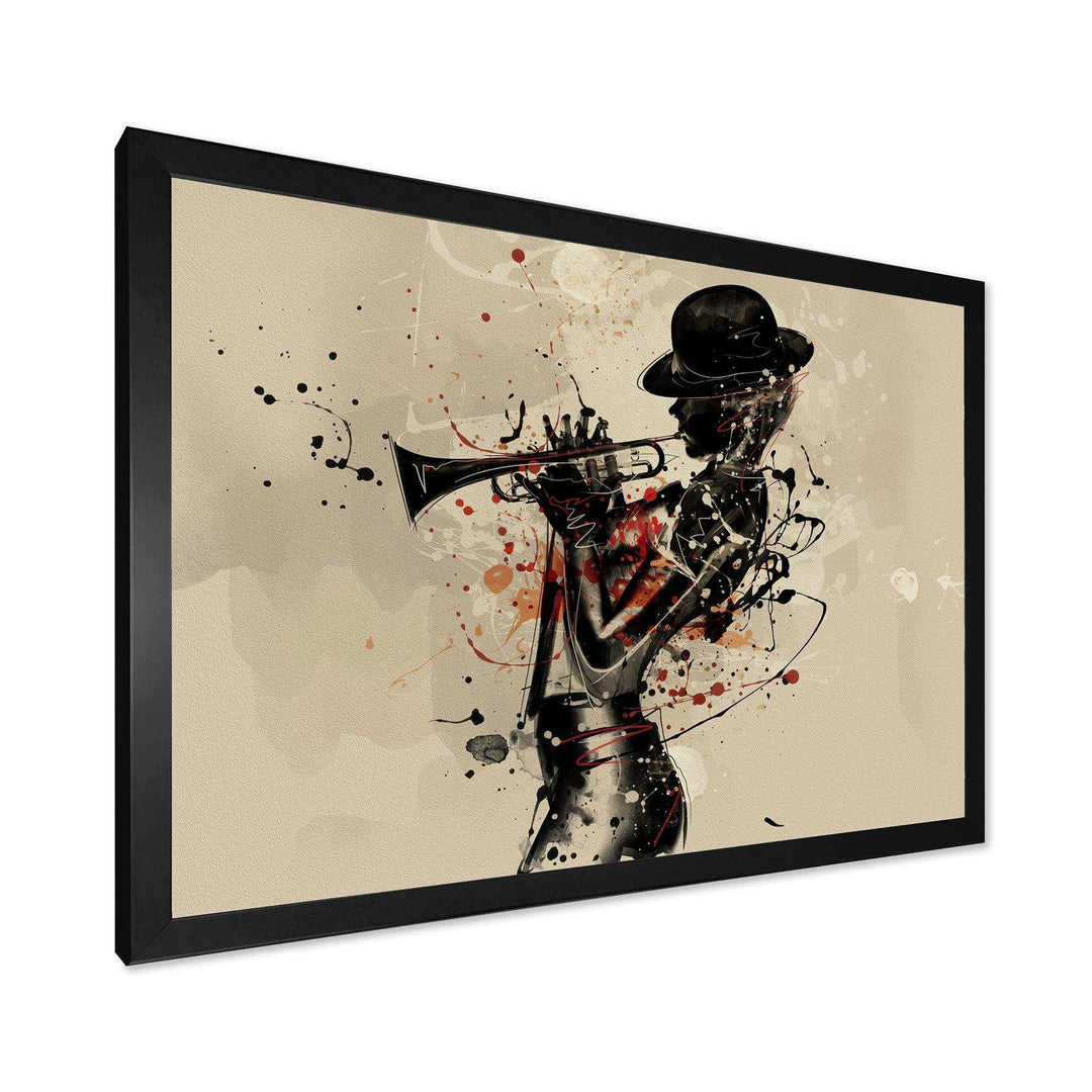 Woman Playing Jazz Trumpet - Modern Bedroom Wall Art