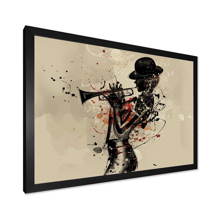 Woman Playing Jazz Trumpet - Modern Bedroom Wall Art