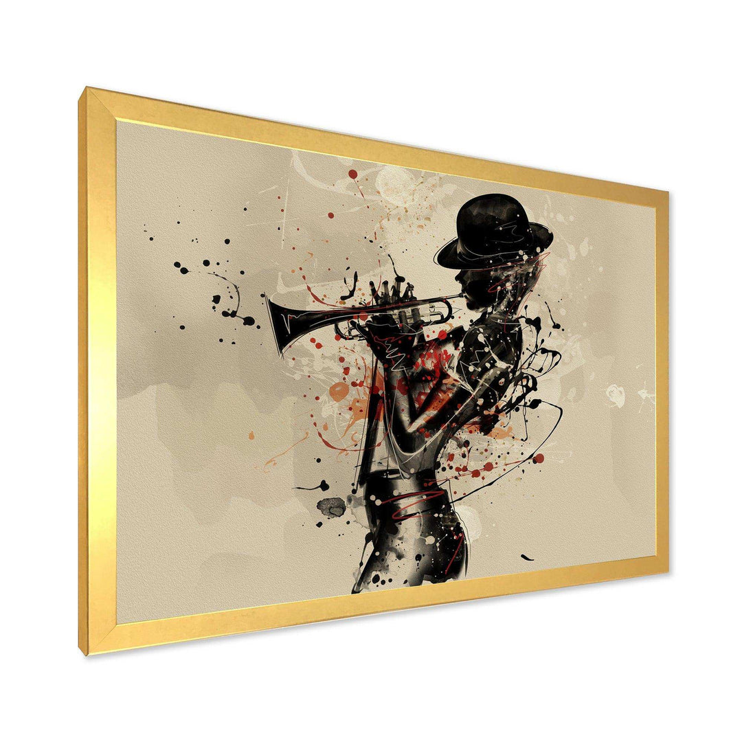 Woman Playing Jazz Trumpet - Modern Bedroom Wall Art
