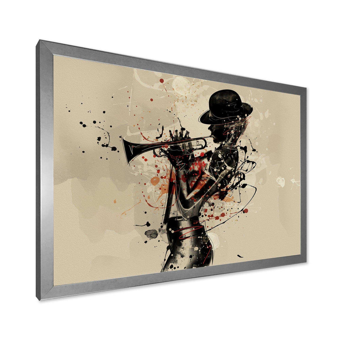 Woman Playing Jazz Trumpet - Modern Bedroom Wall Art