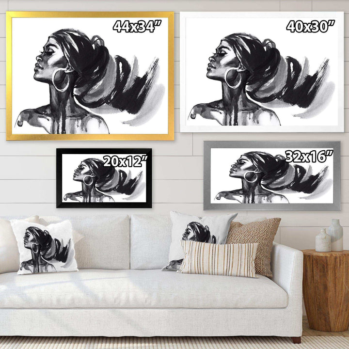 Monochrome Portrait of African American Woman IV - Modern Bedroom Wall Art