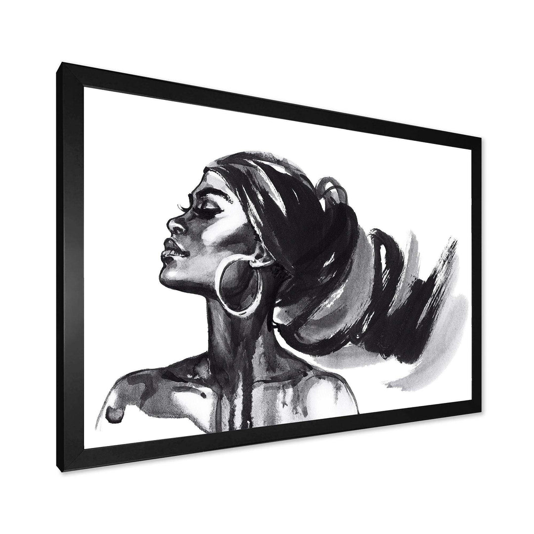 Monochrome Portrait of African American Woman IV - Modern Bedroom Wall Art