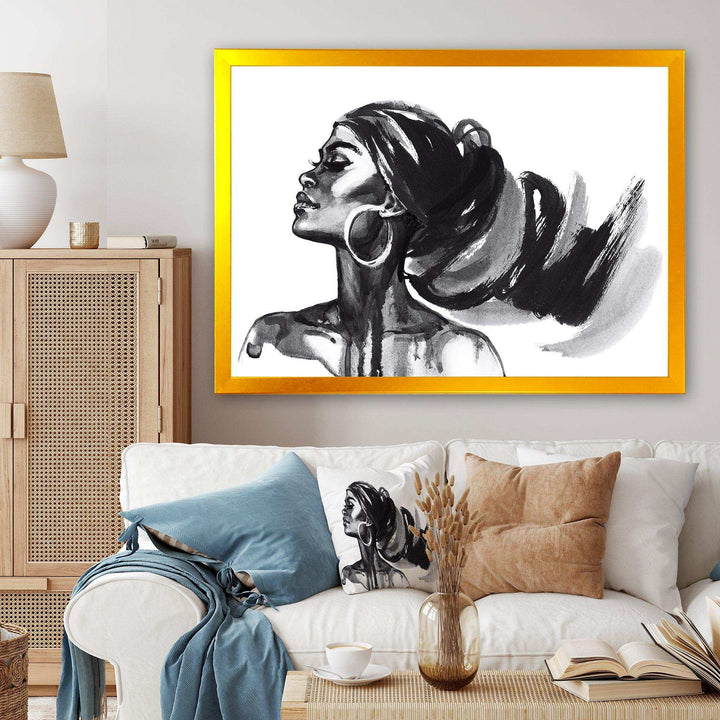 Monochrome Portrait of African American Woman IV - Modern Bedroom Wall Art