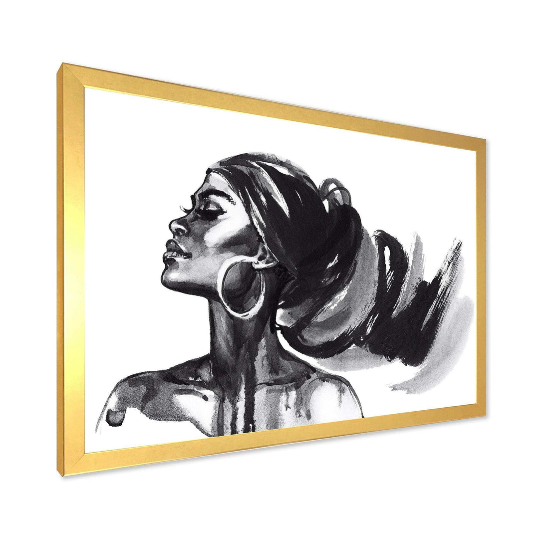 Monochrome Portrait of African American Woman IV - Modern Bedroom Wall Art