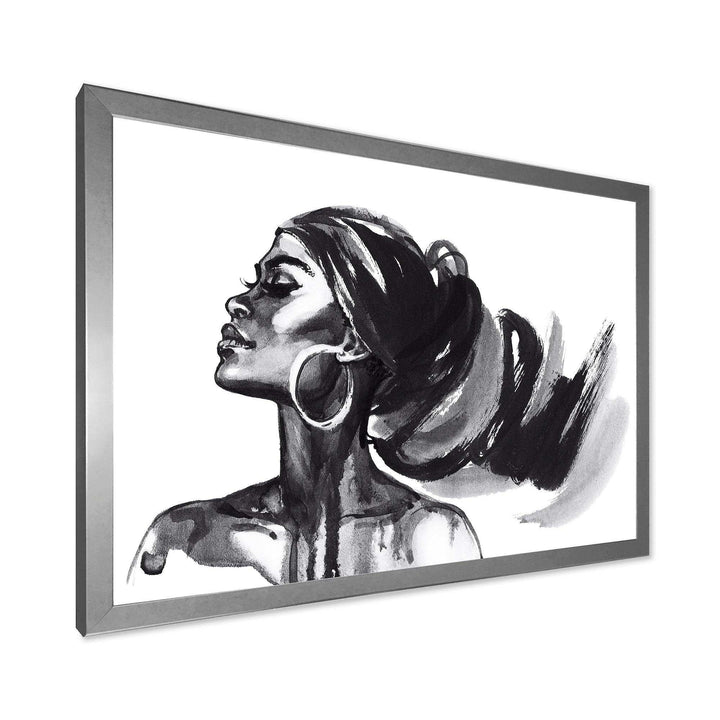 Monochrome Portrait of African American Woman IV - Modern Bedroom Wall Art