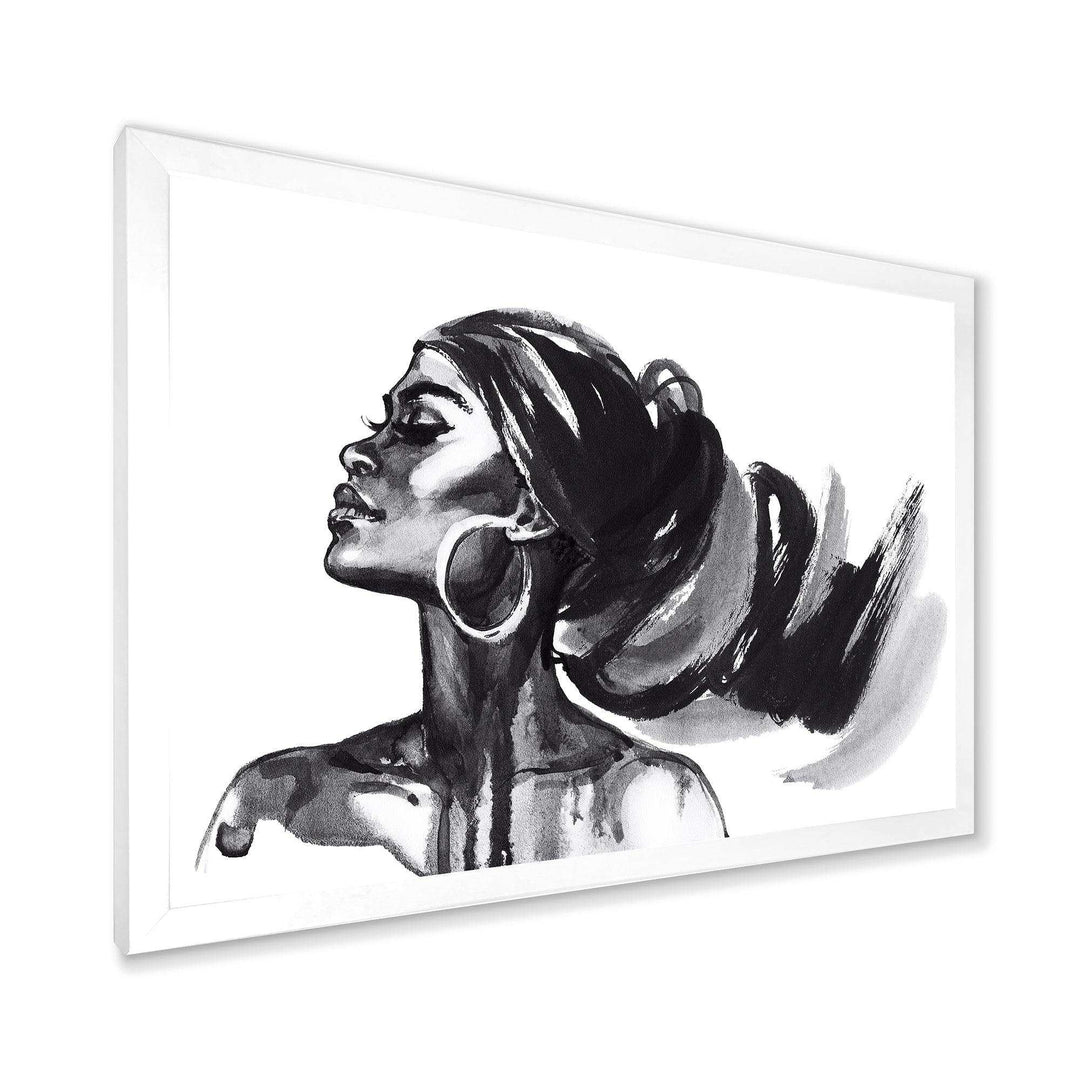 Monochrome Portrait of African American Woman IV - Modern Bedroom Wall Art
