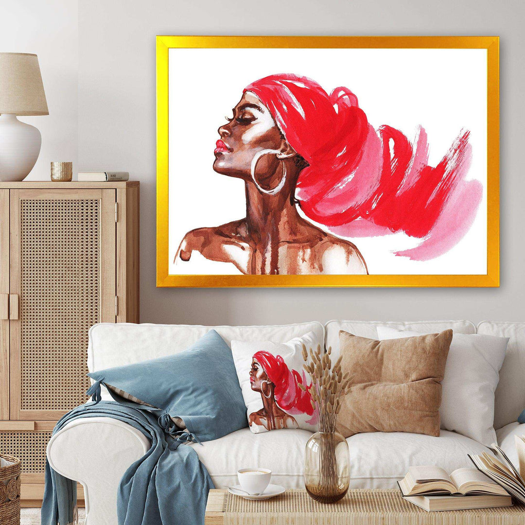 Portrait of African American Woman IX - Modern Canvas Wall Art