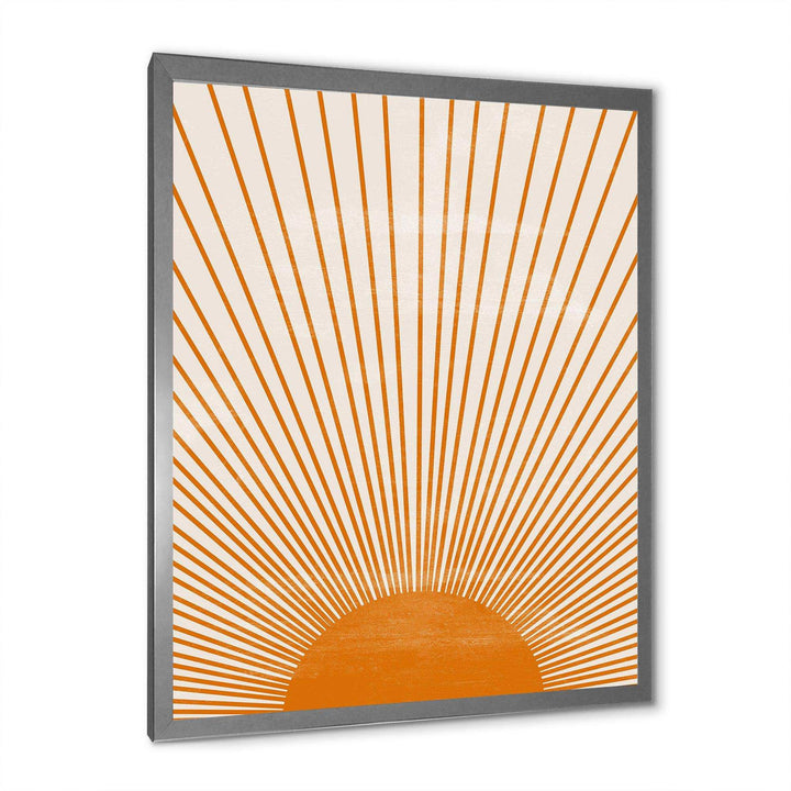 Designart Orange Sun Print III - Modern Bedroom Wall Art