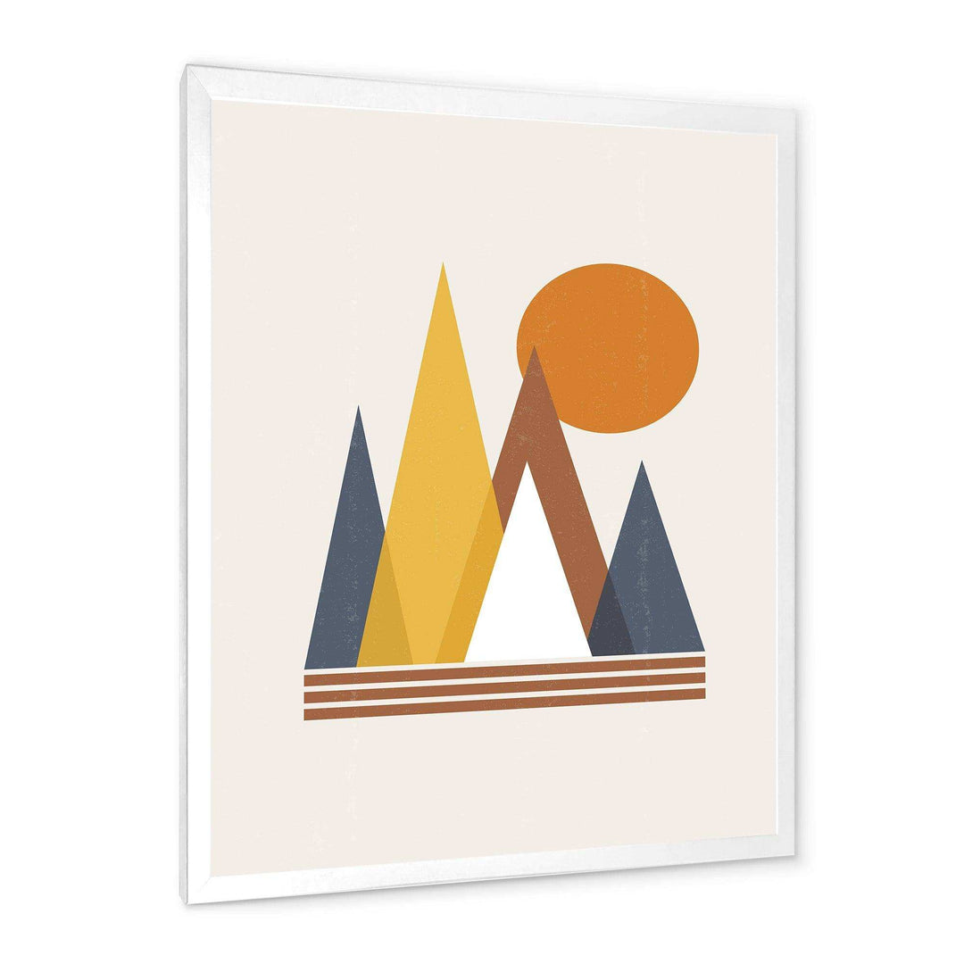 Mountain Abstract and Sun - Modern Canvas Wall Art