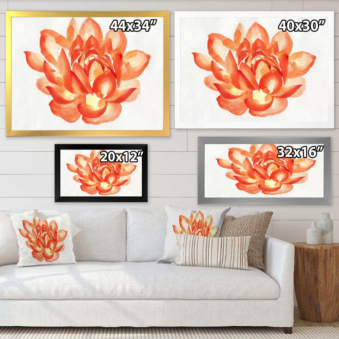 Vintage Detail of A Orange Lotus