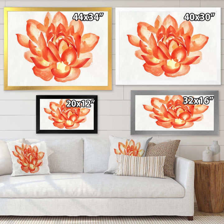 Vintage Detail of A Orange Lotus
