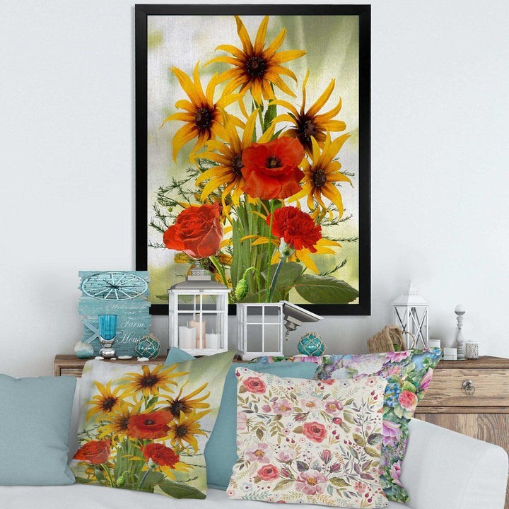 Sunflowers and Poppies In The Wild
