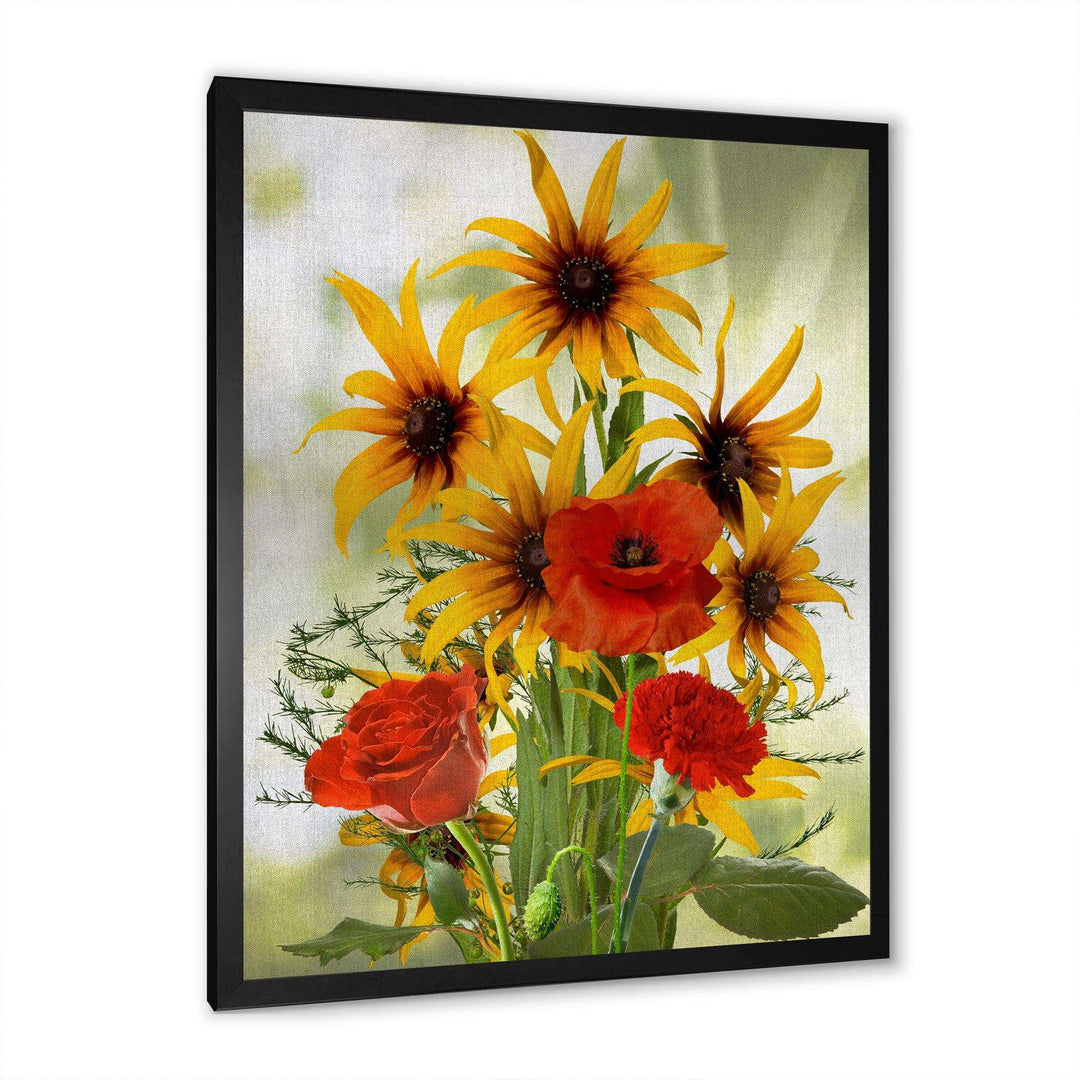 Sunflowers and Poppies In The Wild