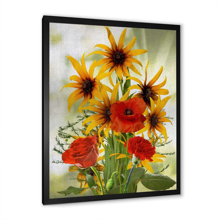 Sunflowers and Poppies In The Wild