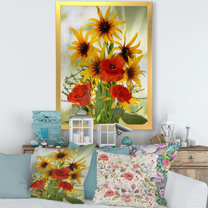 Sunflowers and Poppies In The Wild