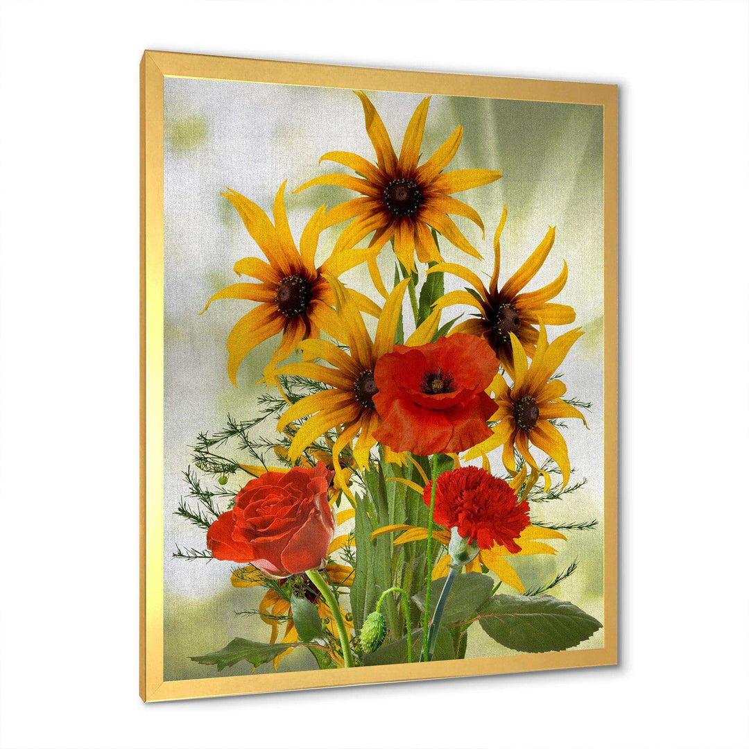 Sunflowers and Poppies In The Wild