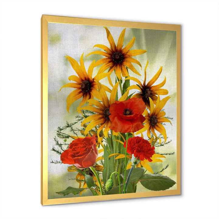 Sunflowers and Poppies In The Wild