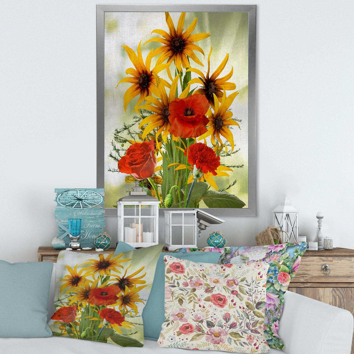Sunflowers and Poppies In The Wild