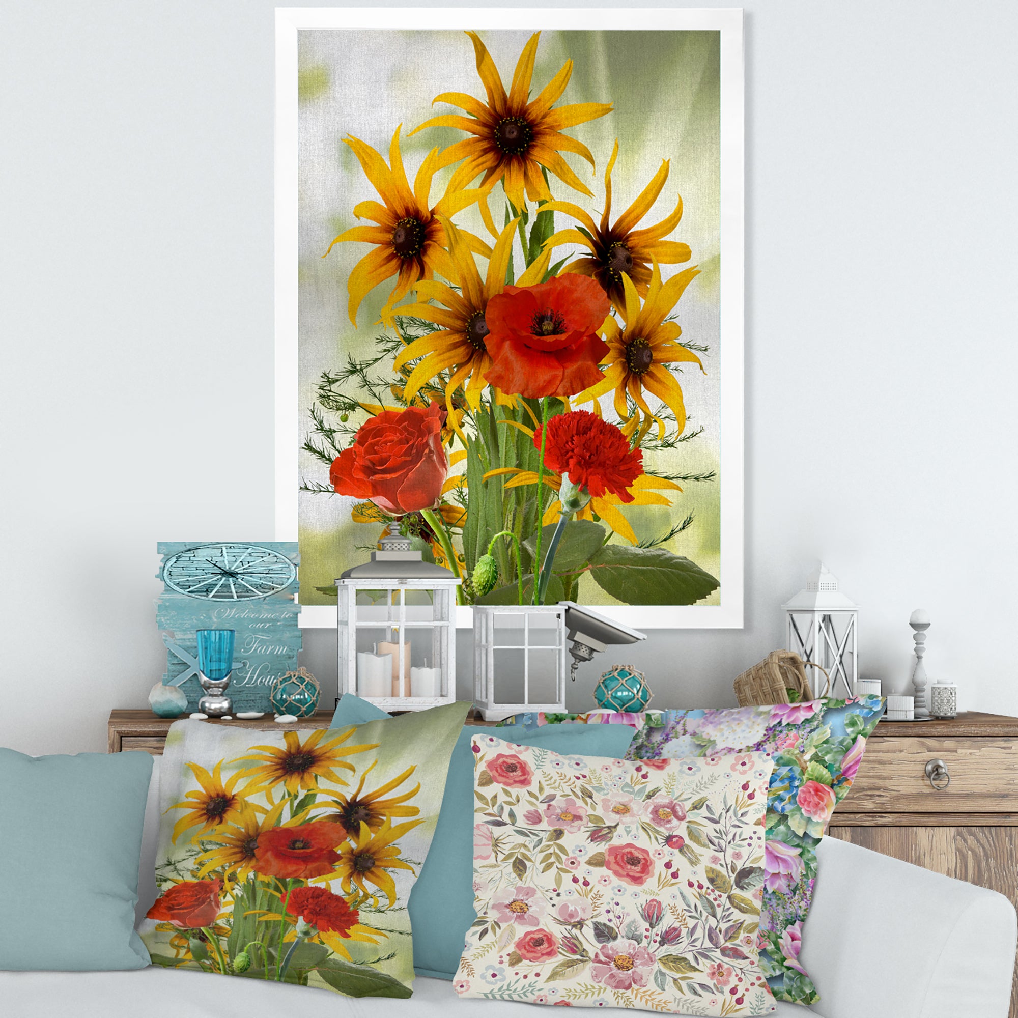 Sunflowers and Poppies In The Wild