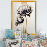 White Gerbera Flower On Golden Beige Paint I