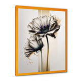 White Gerbera Flower On Golden Beige Paint I