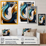 Blue And Gold Modern Art Abstract Painting II