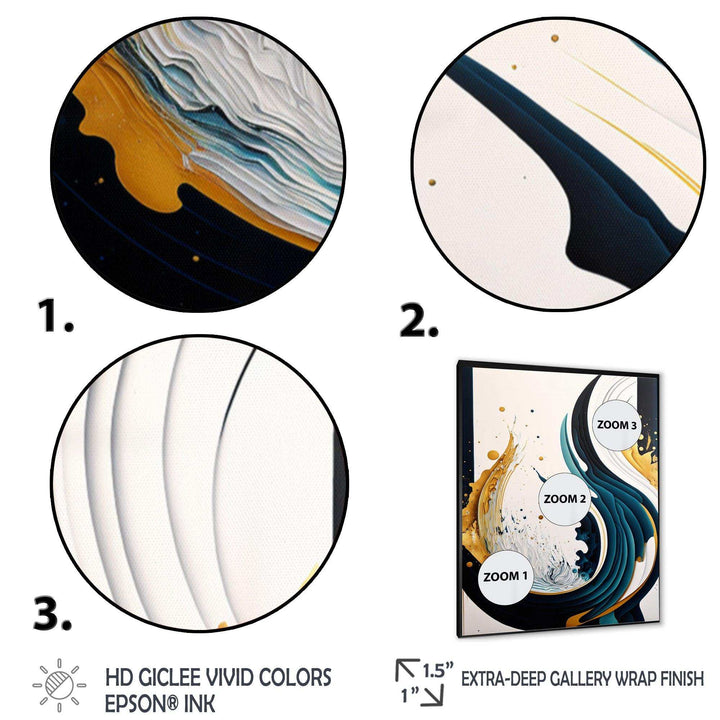 Blue And Gold Modern Art Abstract Painting VI - Modern Bedroom Wall Art
