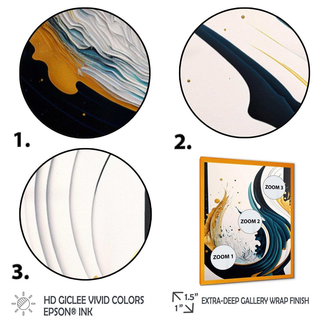 Blue And Gold Modern Art Abstract Painting VI - Modern Bedroom Wall Art