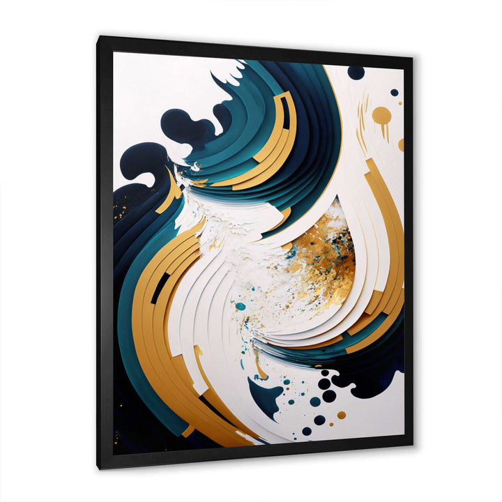 Blue And Gold Modern Art Abstract Painting VII - Modern Wall Art Prints