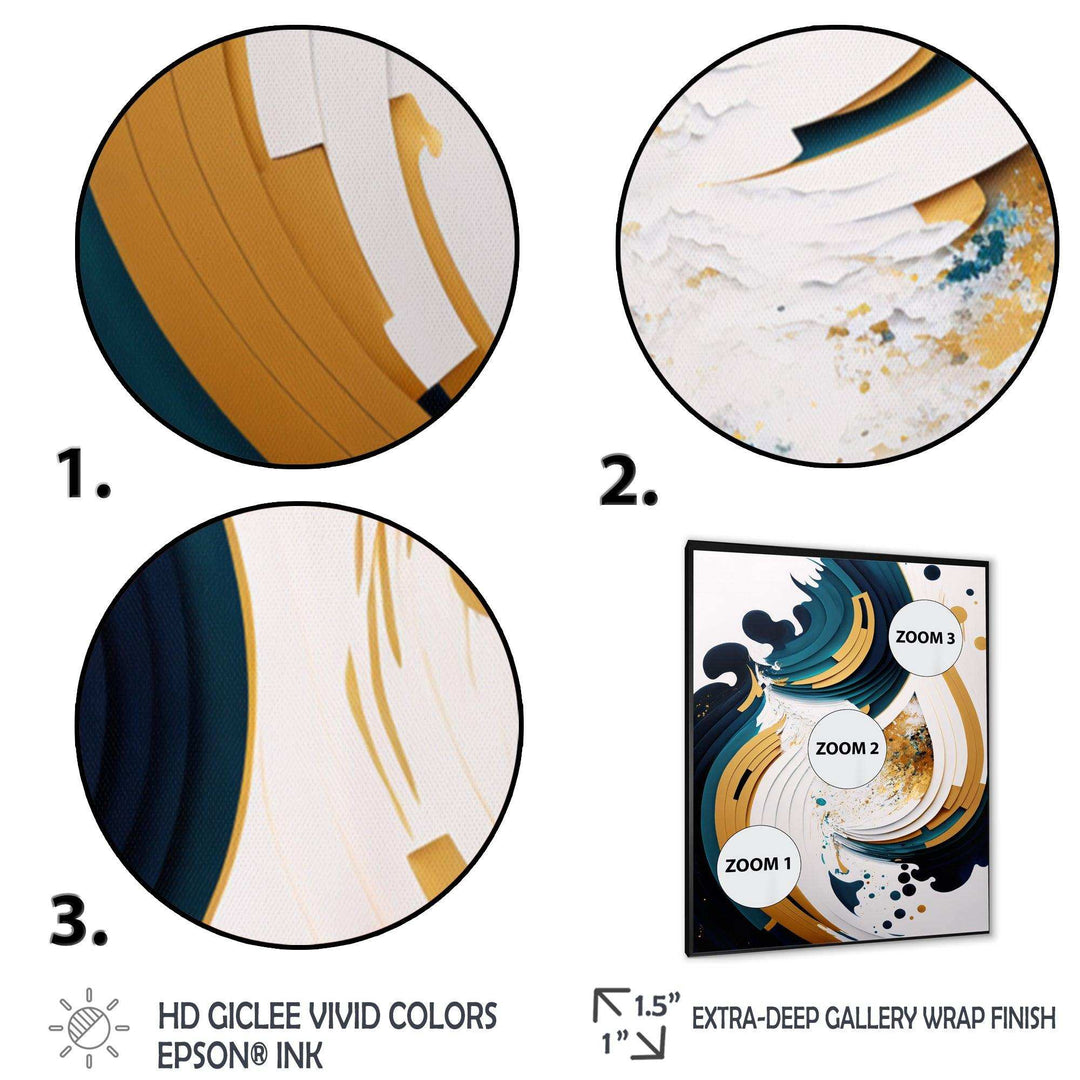 Blue And Gold Modern Art Abstract Painting VII - Modern Wall Art Prints