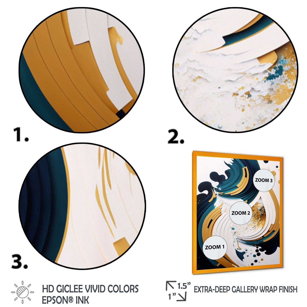 Blue And Gold Modern Art Abstract Painting VII - Modern Wall Art Prints