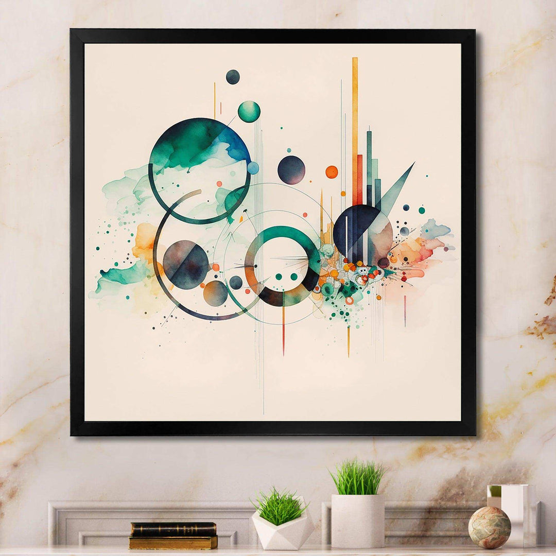 Multi-Color Watercolor Geometric Art II - Modern Bedroom Wall Art