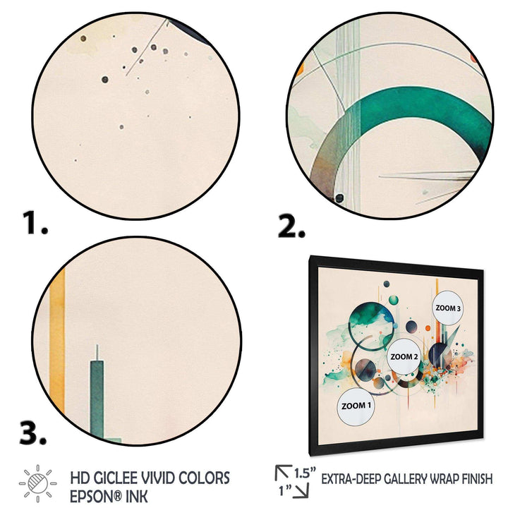 Multi-Color Watercolor Geometric Art II - Modern Bedroom Wall Art