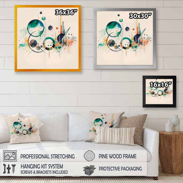Multi-Color Watercolor Geometric Art II - Modern Bedroom Wall Art