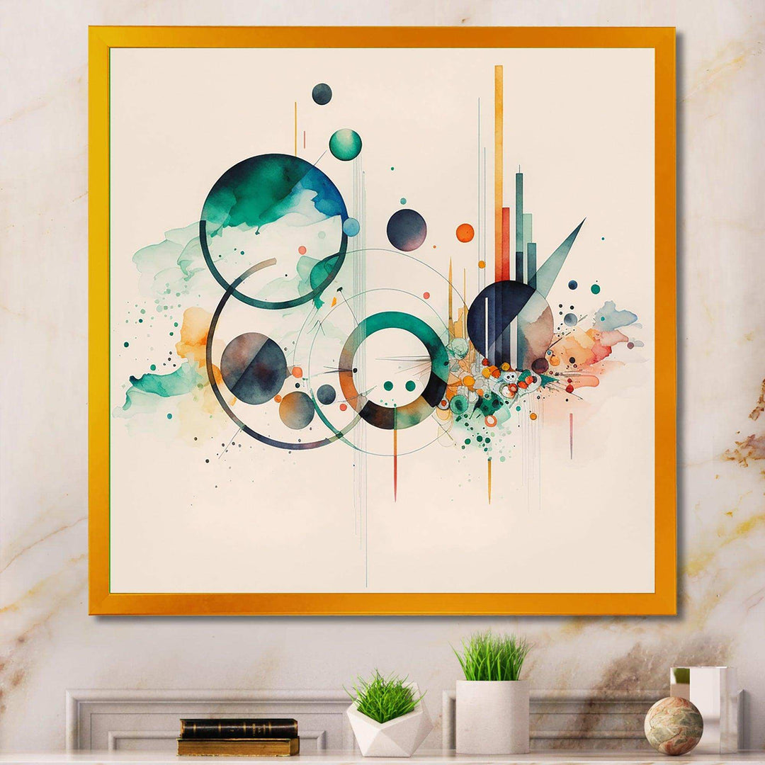 Multi-Color Watercolor Geometric Art II - Modern Bedroom Wall Art