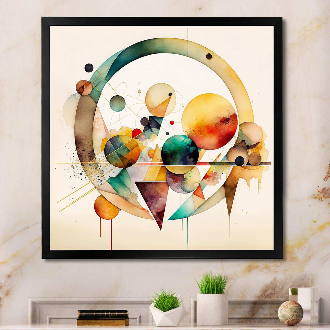 Multi-Color Watercolor Geometric Art IV - Modern Wall Art Prints