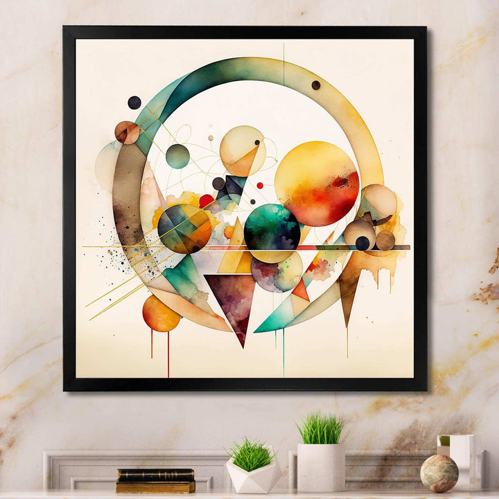 Multi-Color Watercolor Geometric Art IV - Modern Wall Art Prints