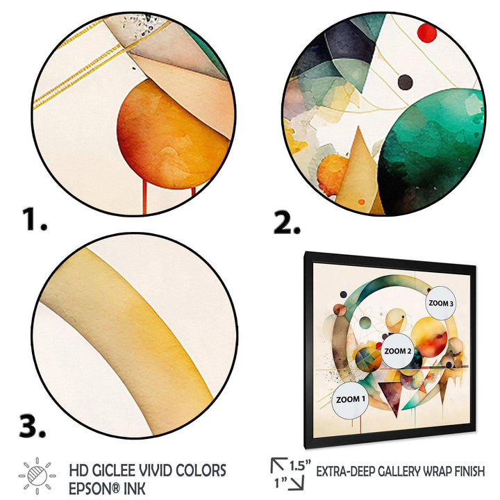 Multi-Color Watercolor Geometric Art IV - Modern Wall Art Prints
