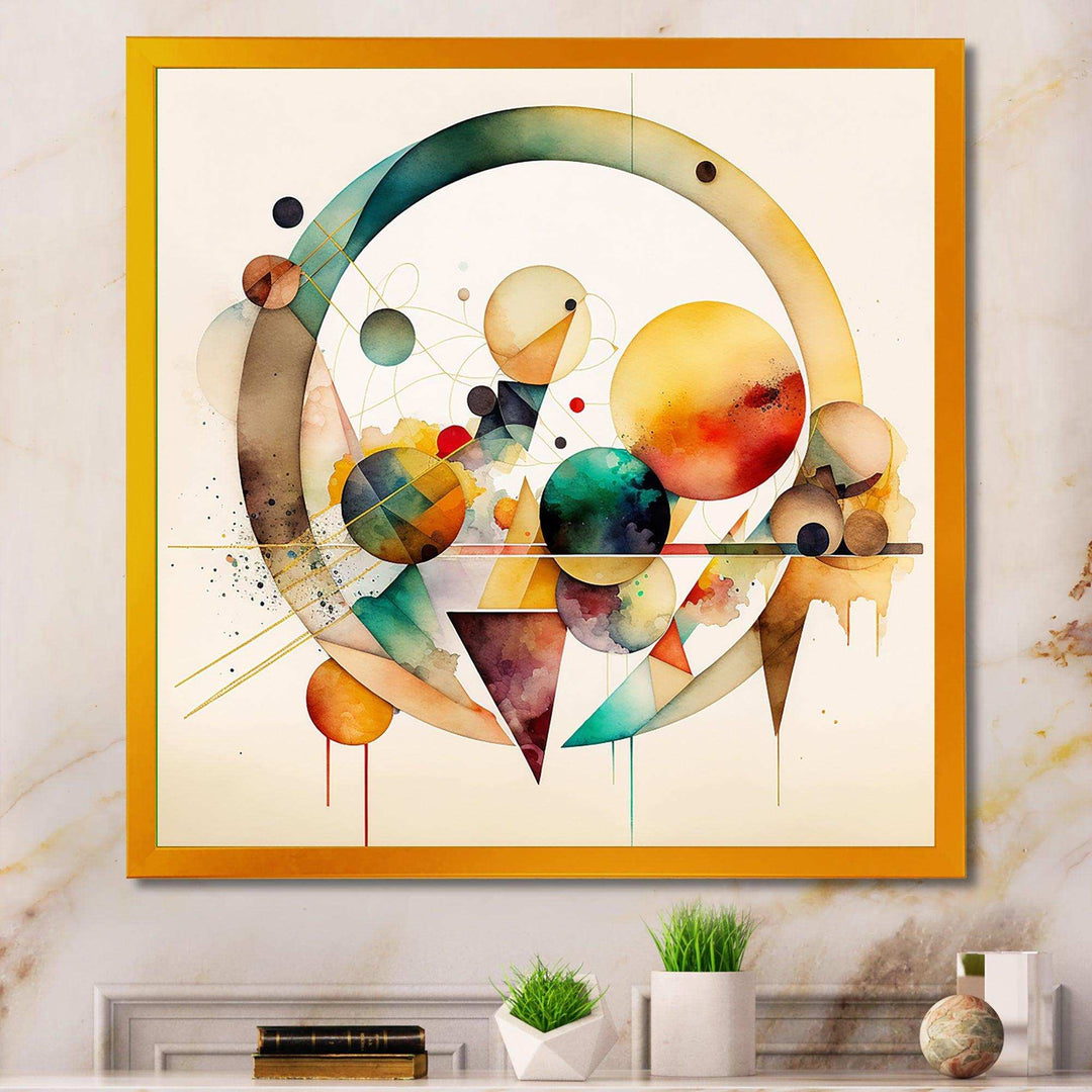 Multi-Color Watercolor Geometric Art IV - Modern Wall Art Prints