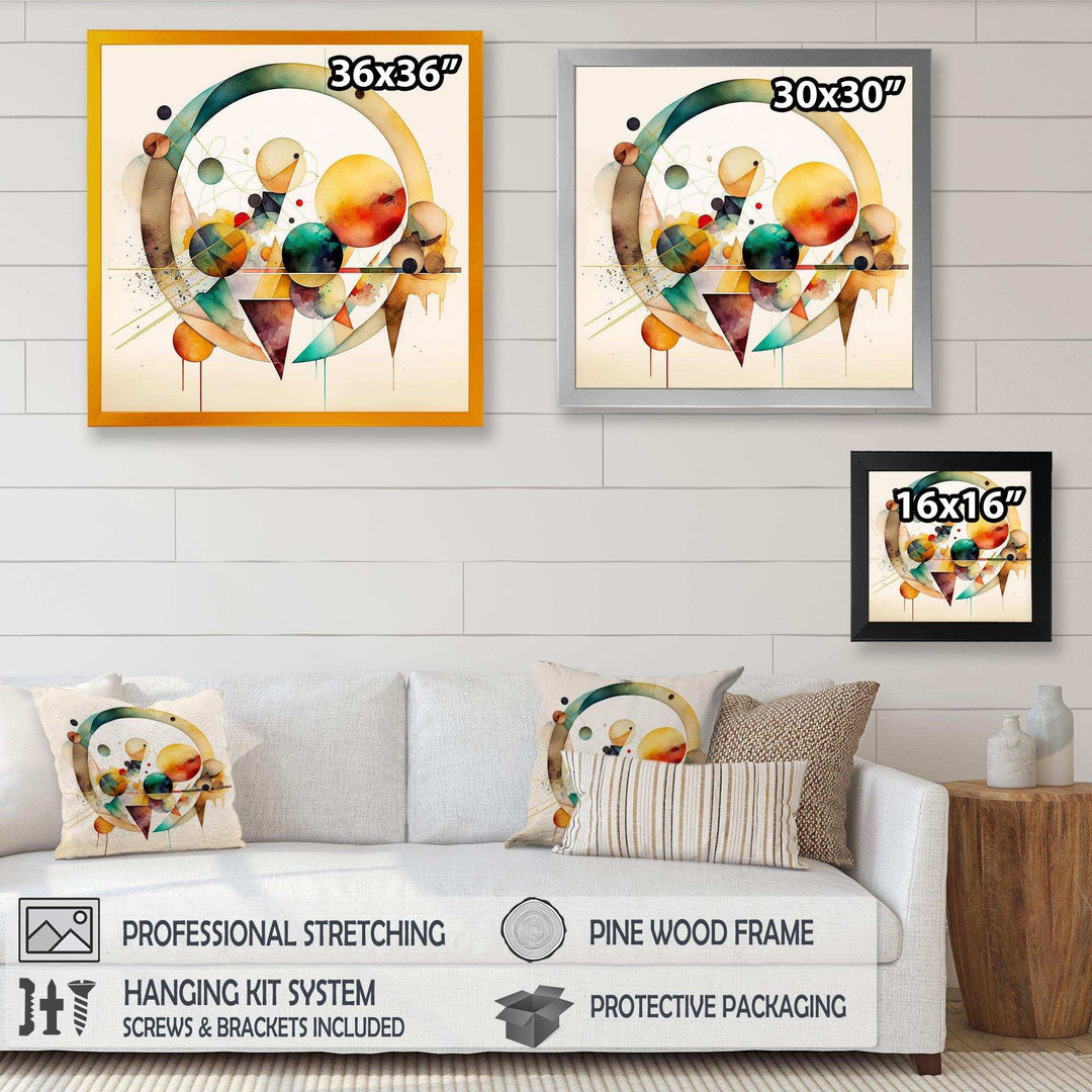 Multi-Color Watercolor Geometric Art IV - Modern Wall Art Prints
