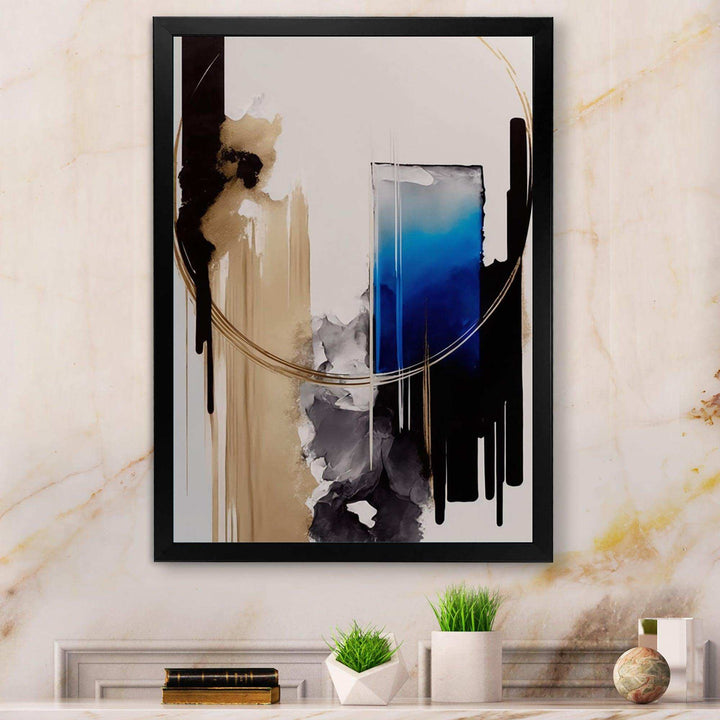 Blue Minimalist Abstract II - Modern Living Room Wall Decor
