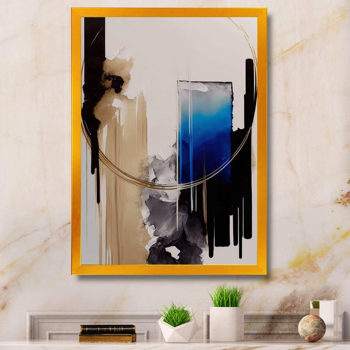 Blue Minimalist Abstract II - Modern Living Room Wall Decor