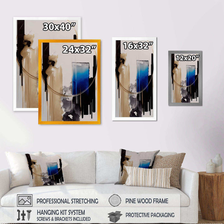 Blue Minimalist Abstract II - Modern Living Room Wall Decor