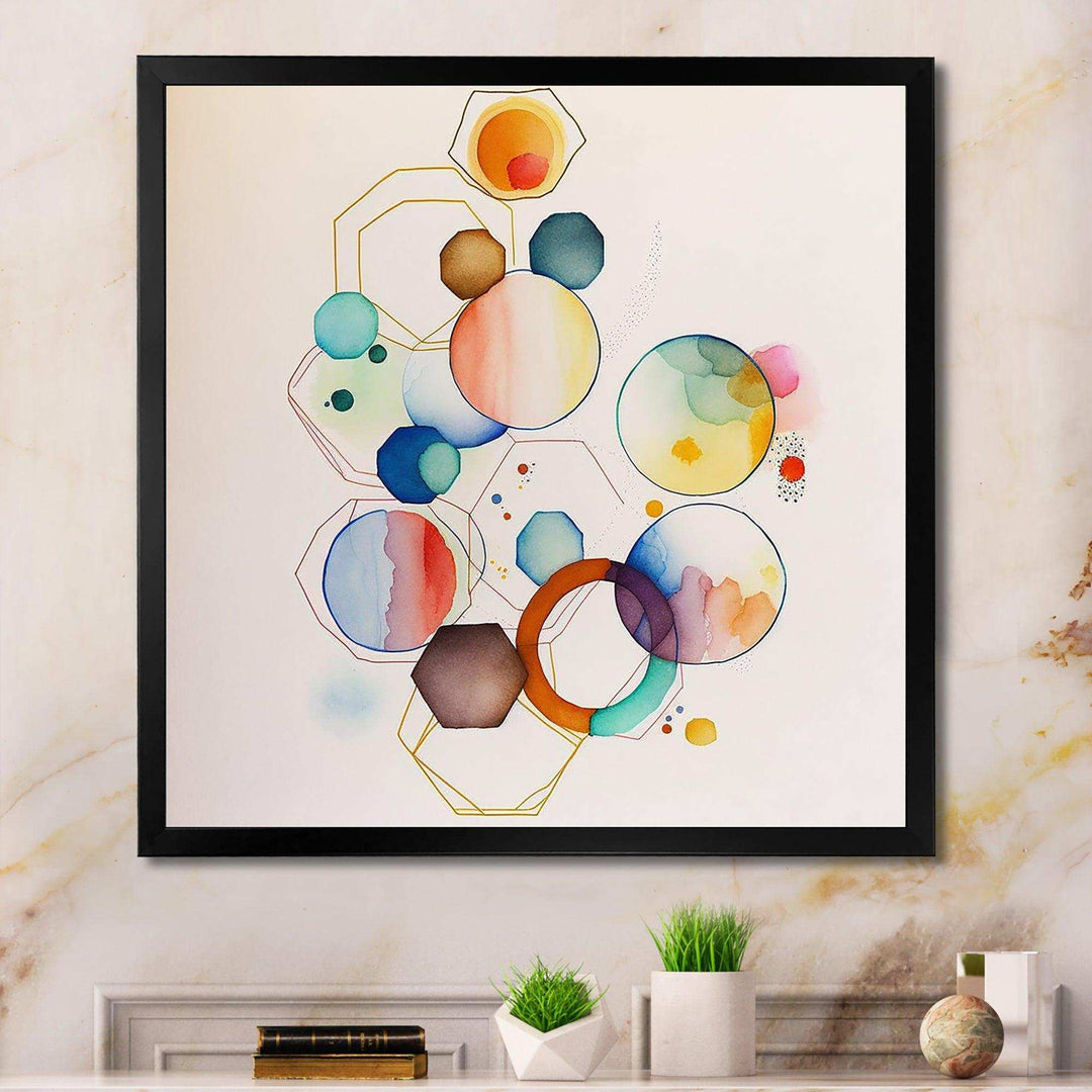 Multi-Color Circular Abstract II - Modern Living Room Wall Decor