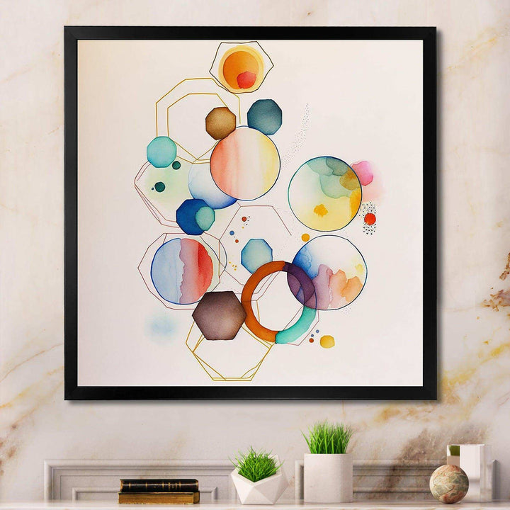 Multi-Color Circular Abstract II - Modern Living Room Wall Decor