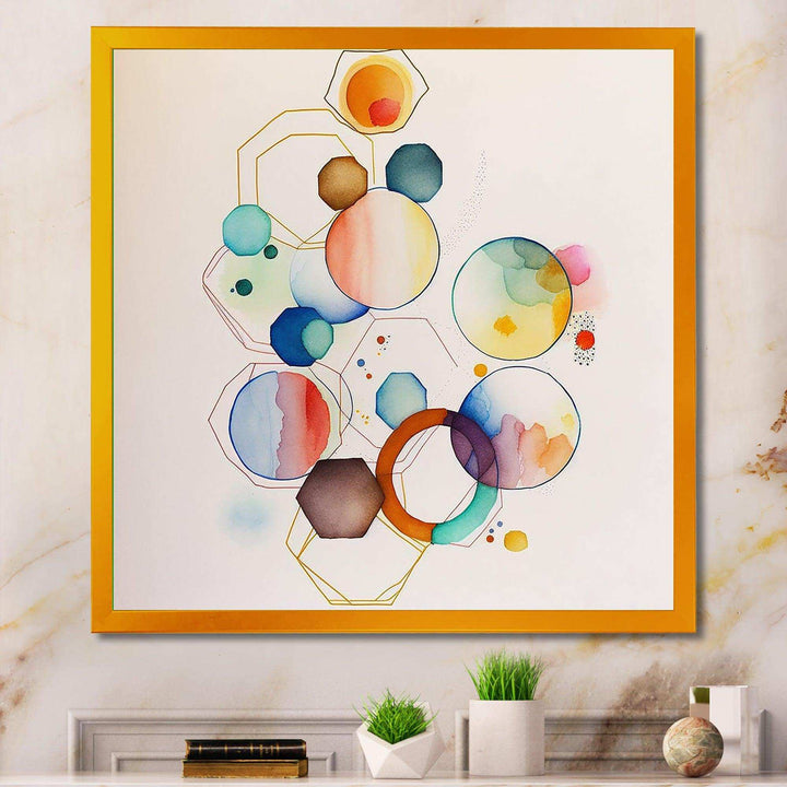 Multi-Color Circular Abstract II - Modern Living Room Wall Decor